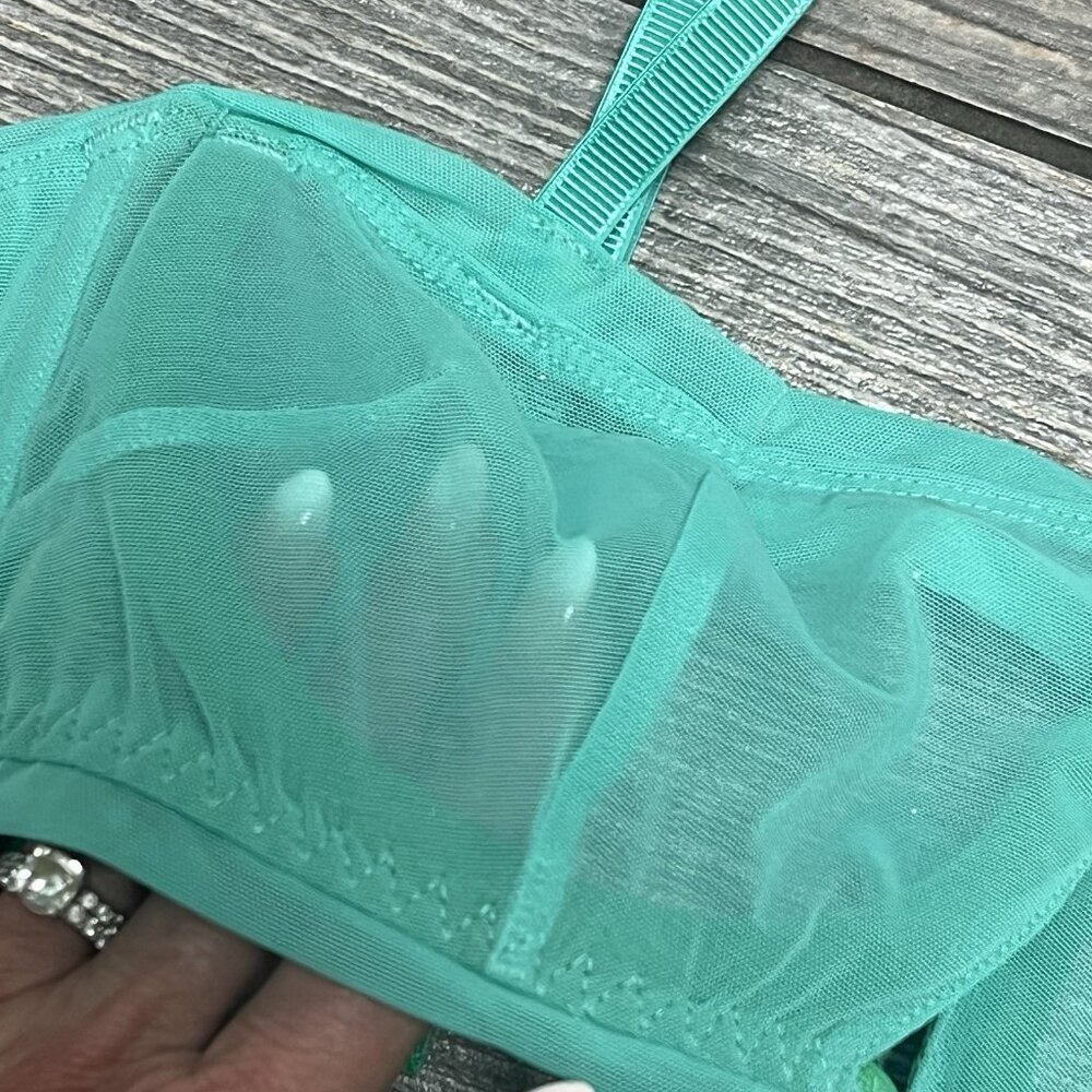 NWT We Are HAH X Free People Sheer Wired Bra 30-38B 30B 32B 34B 36B 38B Teal - Picture 6 of 10